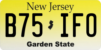 NJ license plate B75IFO