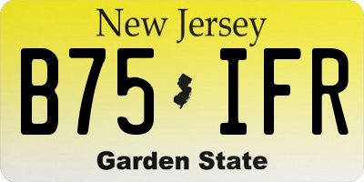 NJ license plate B75IFR