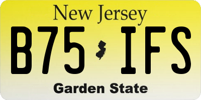 NJ license plate B75IFS