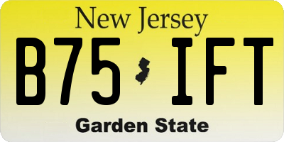 NJ license plate B75IFT