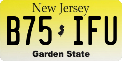 NJ license plate B75IFU
