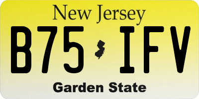 NJ license plate B75IFV