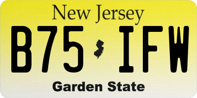NJ license plate B75IFW