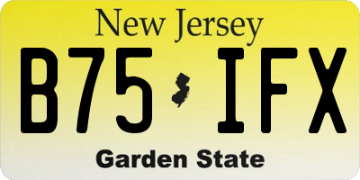 NJ license plate B75IFX