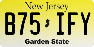 NJ license plate B75IFY