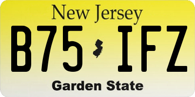 NJ license plate B75IFZ