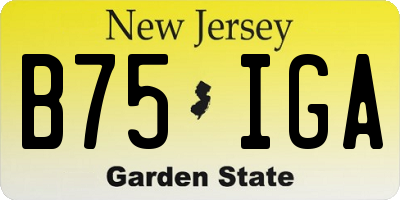 NJ license plate B75IGA