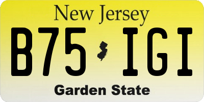 NJ license plate B75IGI