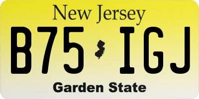 NJ license plate B75IGJ