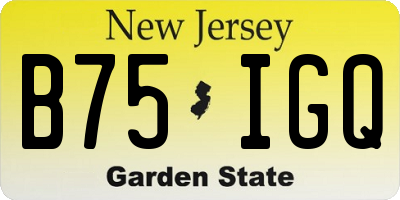 NJ license plate B75IGQ