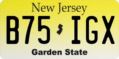 NJ license plate B75IGX