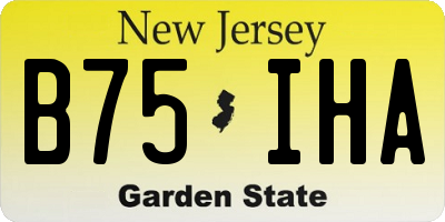 NJ license plate B75IHA