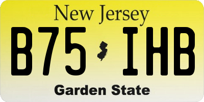 NJ license plate B75IHB