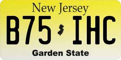 NJ license plate B75IHC