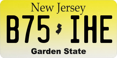 NJ license plate B75IHE