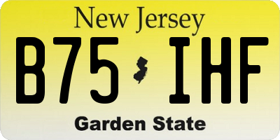 NJ license plate B75IHF