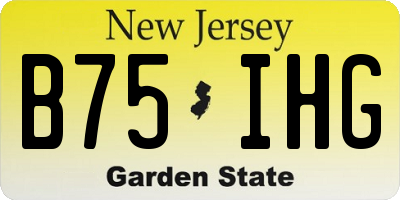 NJ license plate B75IHG