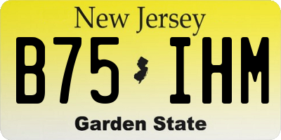 NJ license plate B75IHM