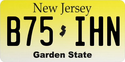NJ license plate B75IHN