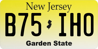 NJ license plate B75IHO