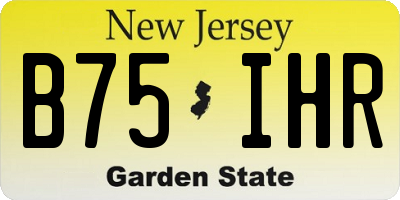 NJ license plate B75IHR