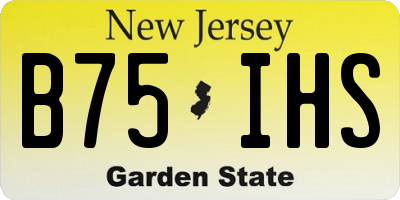 NJ license plate B75IHS