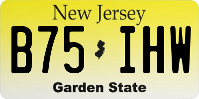 NJ license plate B75IHW