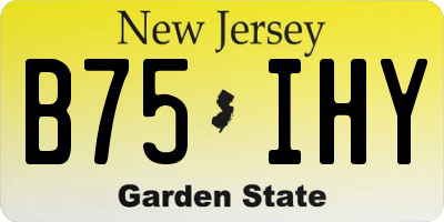 NJ license plate B75IHY