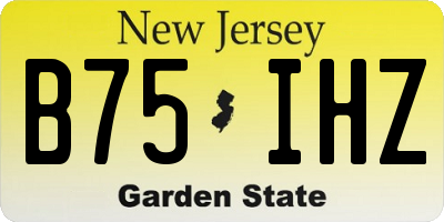NJ license plate B75IHZ