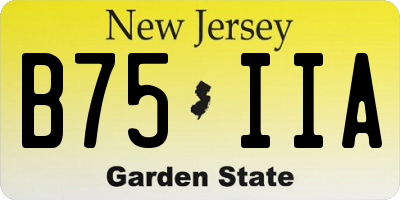 NJ license plate B75IIA