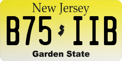NJ license plate B75IIB