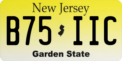 NJ license plate B75IIC