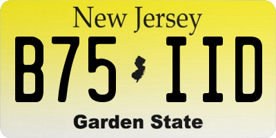 NJ license plate B75IID