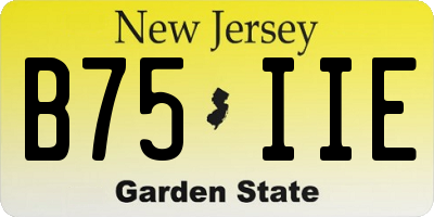 NJ license plate B75IIE