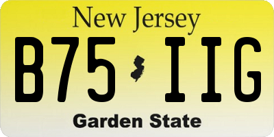 NJ license plate B75IIG