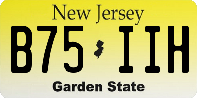 NJ license plate B75IIH