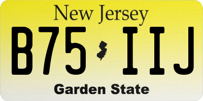 NJ license plate B75IIJ