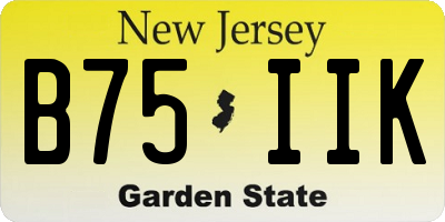 NJ license plate B75IIK