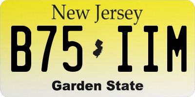 NJ license plate B75IIM
