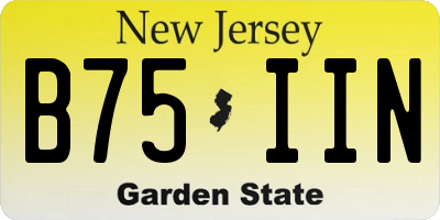 NJ license plate B75IIN