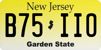NJ license plate B75IIO