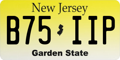 NJ license plate B75IIP