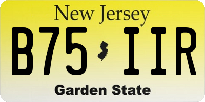 NJ license plate B75IIR