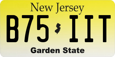 NJ license plate B75IIT