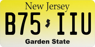 NJ license plate B75IIU