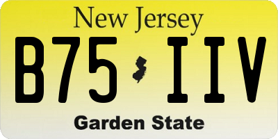 NJ license plate B75IIV