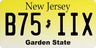 NJ license plate B75IIX
