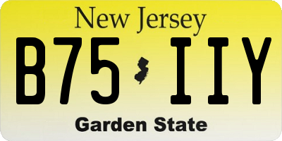 NJ license plate B75IIY