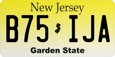 NJ license plate B75IJA