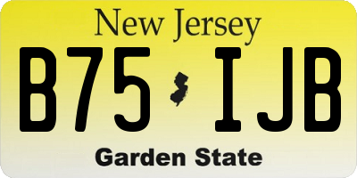 NJ license plate B75IJB